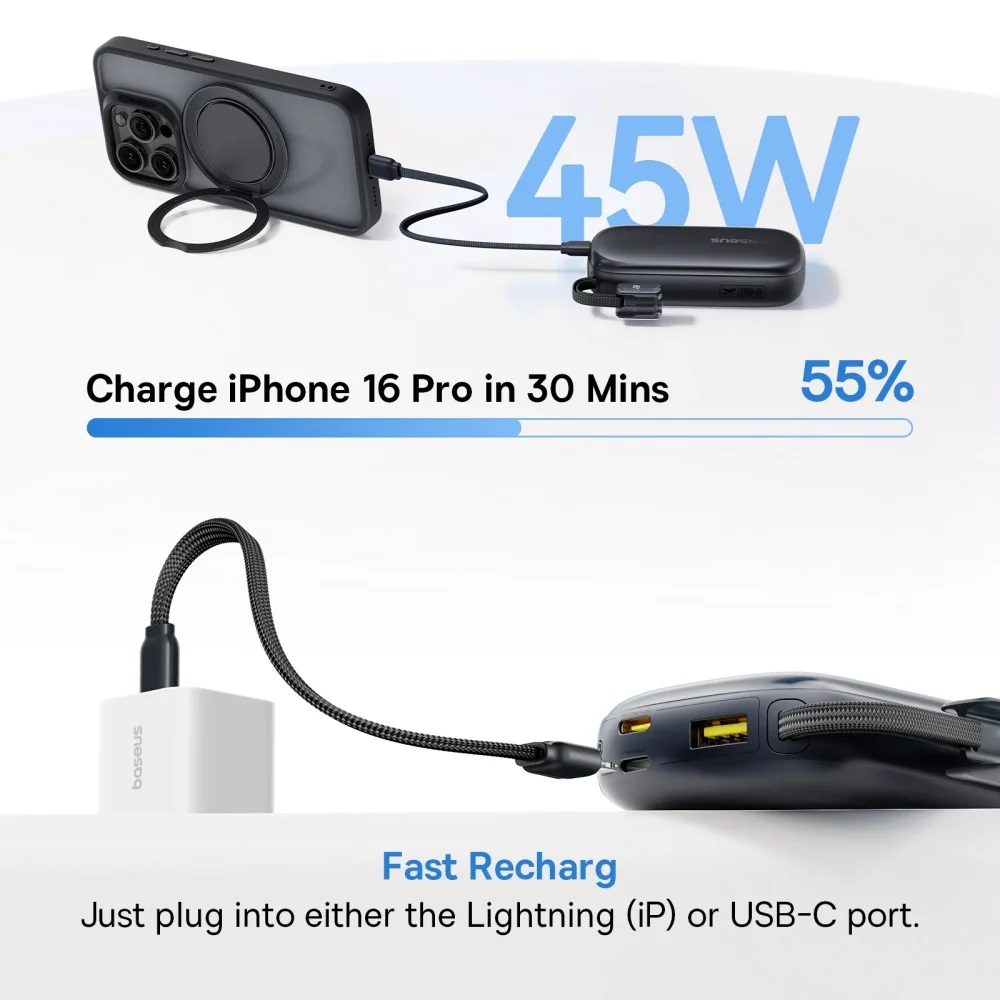 Baseus Power Bank 10000mAh 45W Fast-Charging 20000mAh High-Capacity PowerBank with… - Image 4