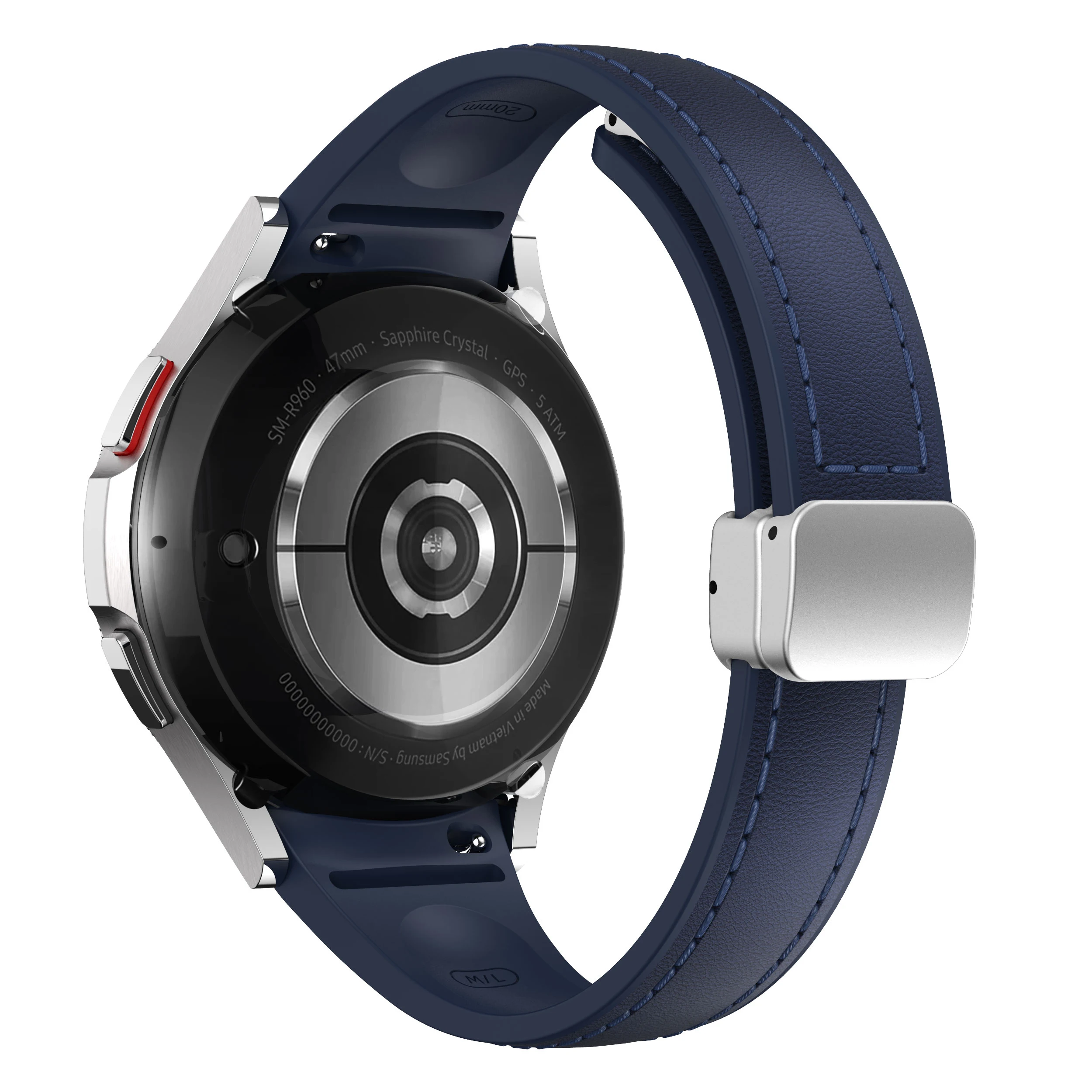 Genuine Leather+silicone Strap for Samsung Galaxy Watch 7 6 4 Classic 40mm 44mm 47mm Slim bracelet Galaxy Watch 5 Pro 45mm Strap - Image 8