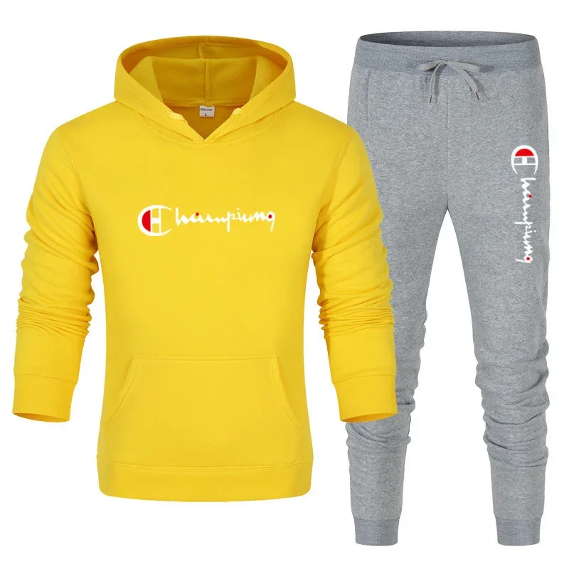 2025 Men's Tracksuit Hooded Sweatshirt+Sweatpants 2 Pcs Sets Sports Suit Casual… - Image 5