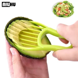 3 In 1 Avocado Slicer Shea Corer Butter Fruit Peeler Cutter Pulp Separator Plastic…