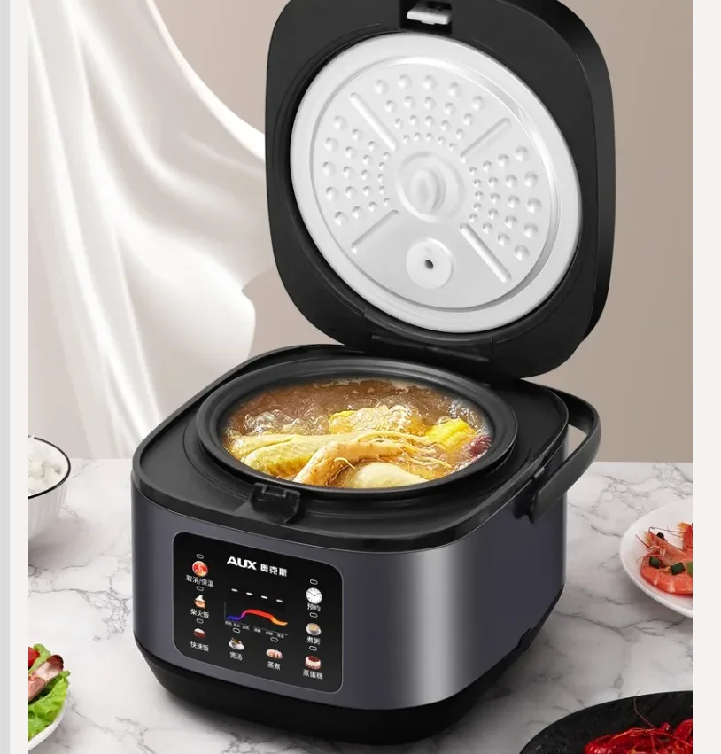 220V AUX Rice Cooker 3 4 People Smart Multi Functional Non Stick Pot Thick Inner… - Image 2