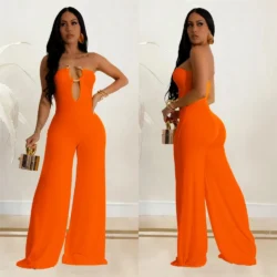 Summer Sexy Backless Women's Jumpsuit Fashionable Slim Fit Elegant Package hip…
