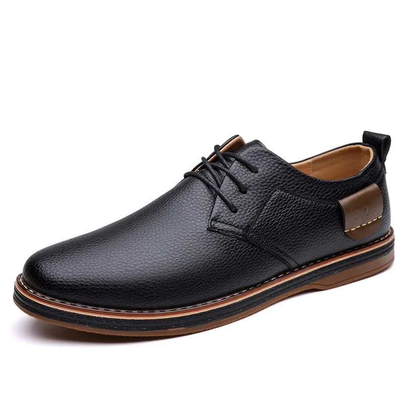 2025Genuine Leather Men Dress Shoes Oxfords Brogue Lace Up Italian Mens Casual Shoes Luxury Brand Moccasins Loafers Plus Size