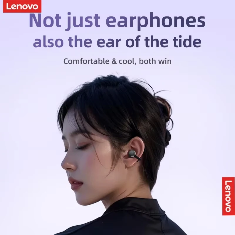 TA410 Lenovo Ear Clip Headphones Built-in Microphone Wireless Headphones Ear… - Image 5