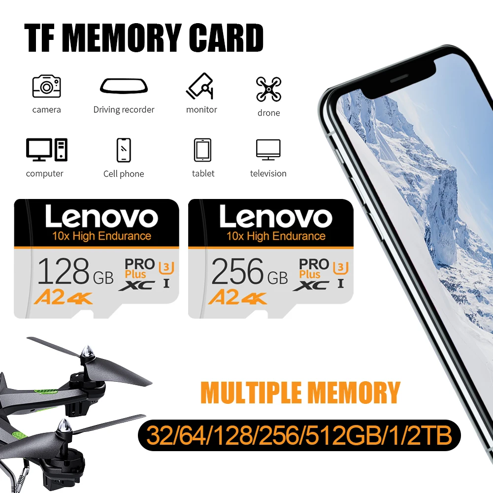 Lenovo High-Speed Micro SD Card 512GB 128GB 256GB 64GB A2 U3 4K SDXC Memory TF… - Image 4