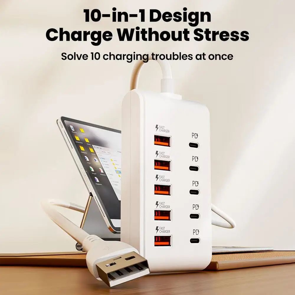 USB Charger Multi Ports Type C Fast Charging Power Socket Desktop Quick Charge… - Image 3