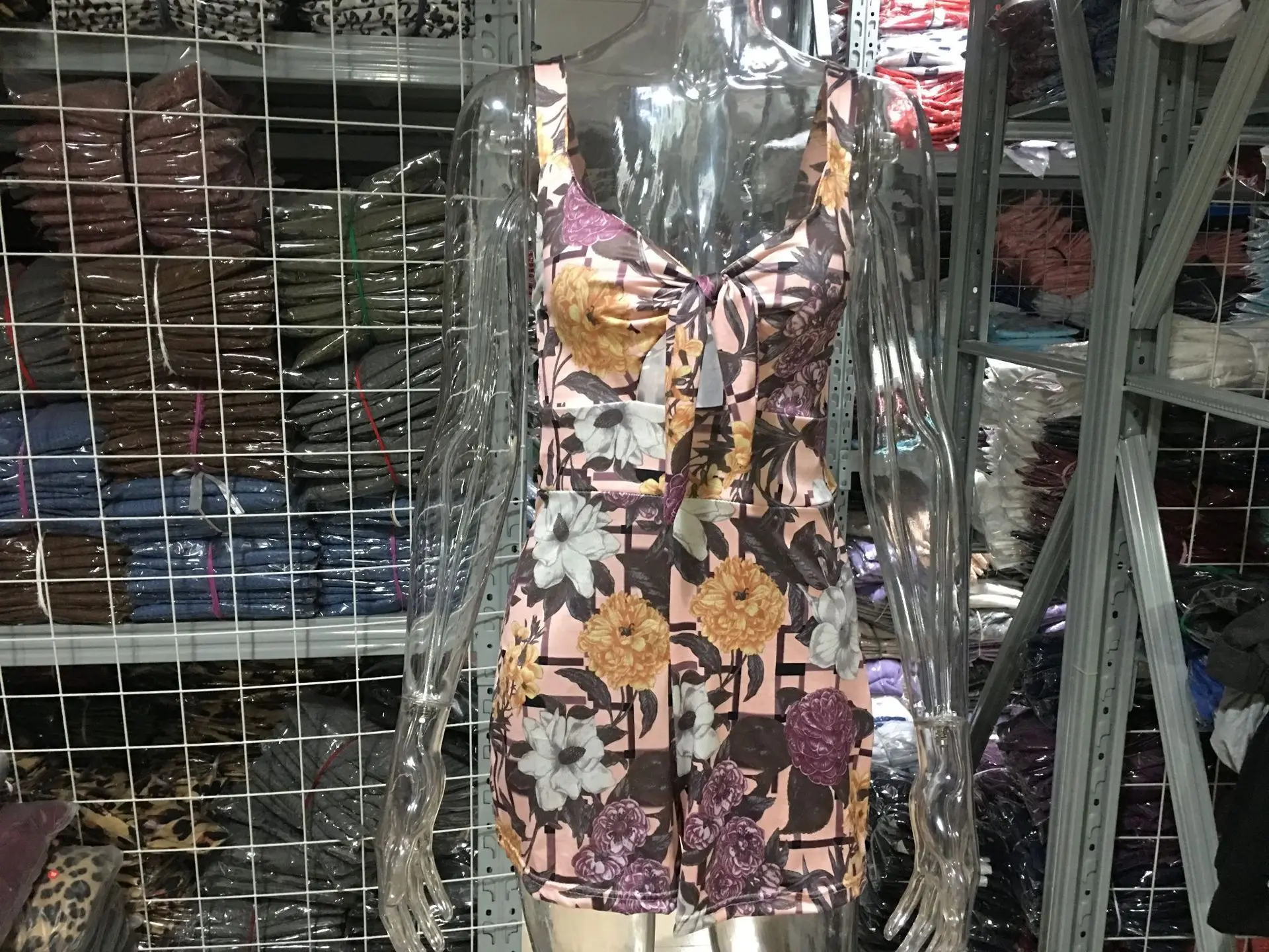 Sexy Spaghetti Strap Flower Print Jumpsuit Women Fashion Bowknot Leace-up Backless… - Image 14