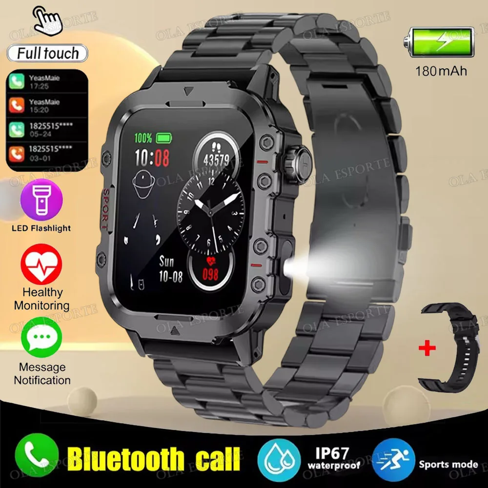 2025 New Military Smart Watch Men IP67 3ATM Waterproof Outdoor Sports Fitness Tracker Health Monitor 1.44" BT Call Smartwatch H1 - Image 11