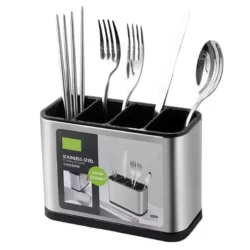 Stainless Steel Kitchen Utensils Holder Rustproof Anti-slip Cutlery Caddy with…