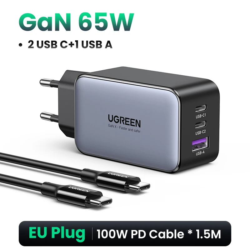 UGREEN 65W GaN Charger Quick Charge 4.0 3.0 Type C PD USB Charger for iPhone 14 13… - Image 12