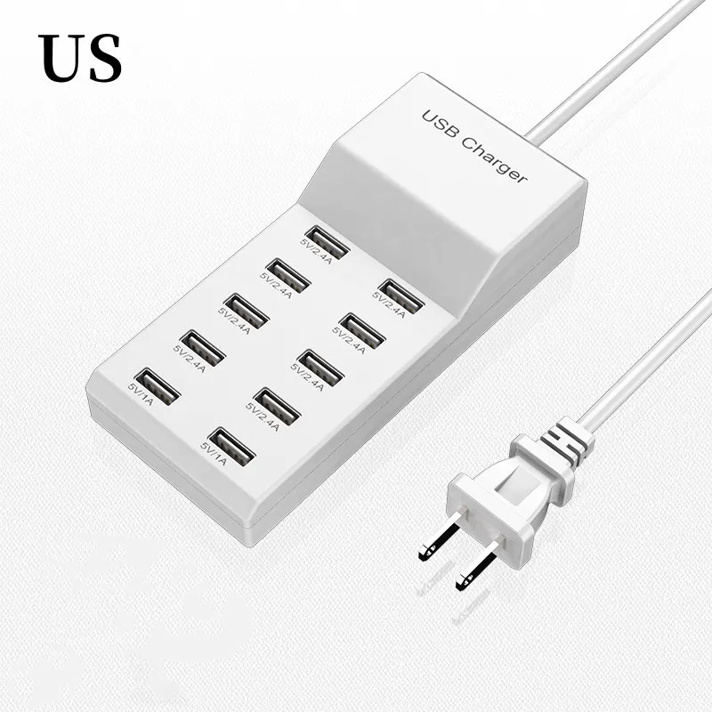 4/10-Ports USB Charging Station50W/10A Multi Port USB C Hub Charger for Cellphone… - Image 8