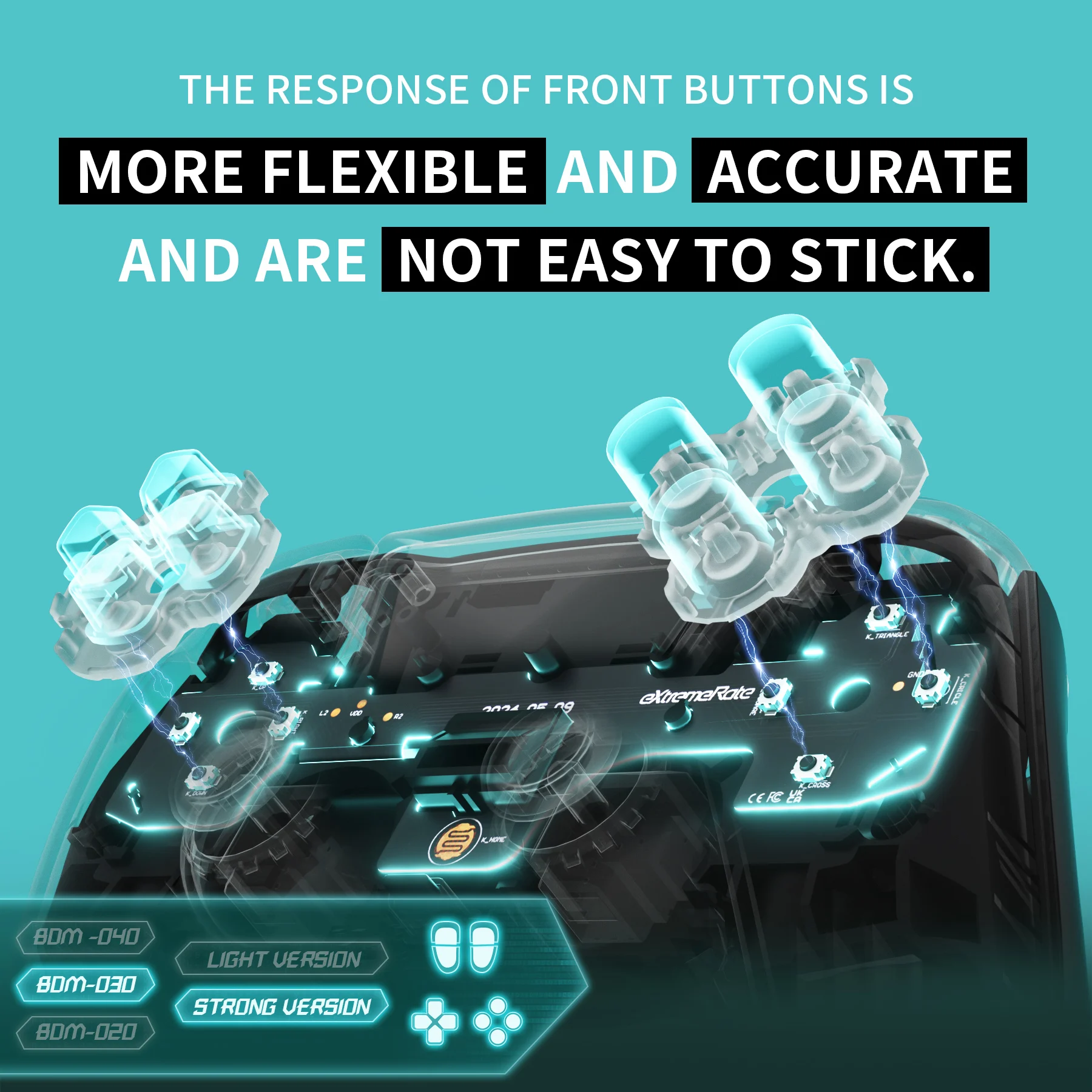 eXtremeRate Whole Clicky Kit for ps5 Controller BDM-030 Shoulder Face Dpad Buttons, Custom Micro Switch Clicky Kit Mouse Click - Image 5