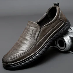 Men's Comfortable Breathable Business Loafers Slip-On Soft Bottom Anti-Slip Casual Shoes for Daily Commute And Leisure-WC887