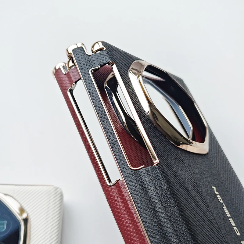 For Huawei Mate XT XTS Case ELVEV Luxury Stripe Textured PU Leather +PC Anti-Slip Ultra-thin Phone Back Cover