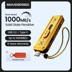 MOVESPEED 1090MB/s Solid State Pen Drive USB3.2 Gen 2 Type C Flash Drive 1TB 512GB…