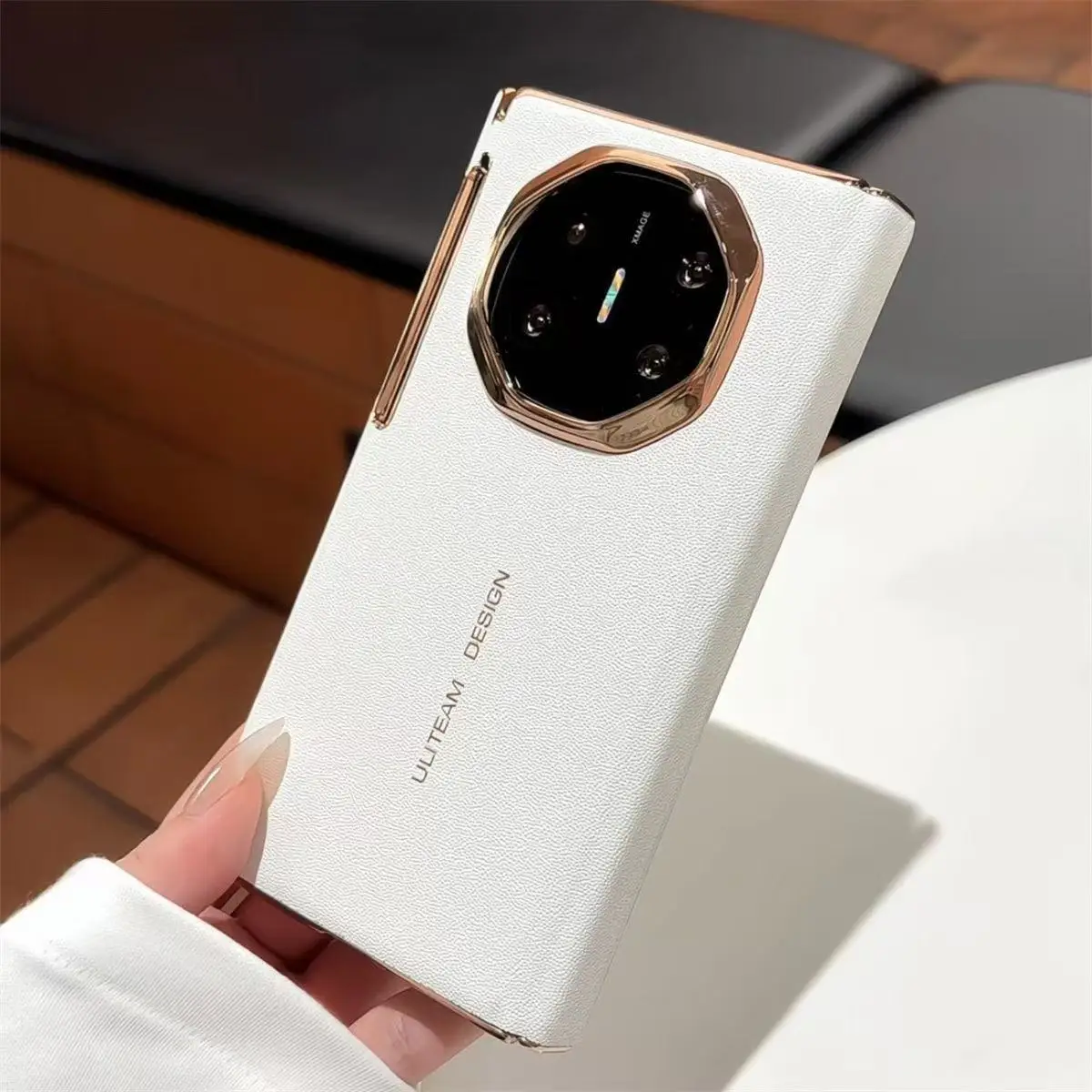 Luxury leather Suitable for Huawei Matext magnetic phone case with lychee pattern three Fold hard shellHuawei MateXTs phone case - Image 7