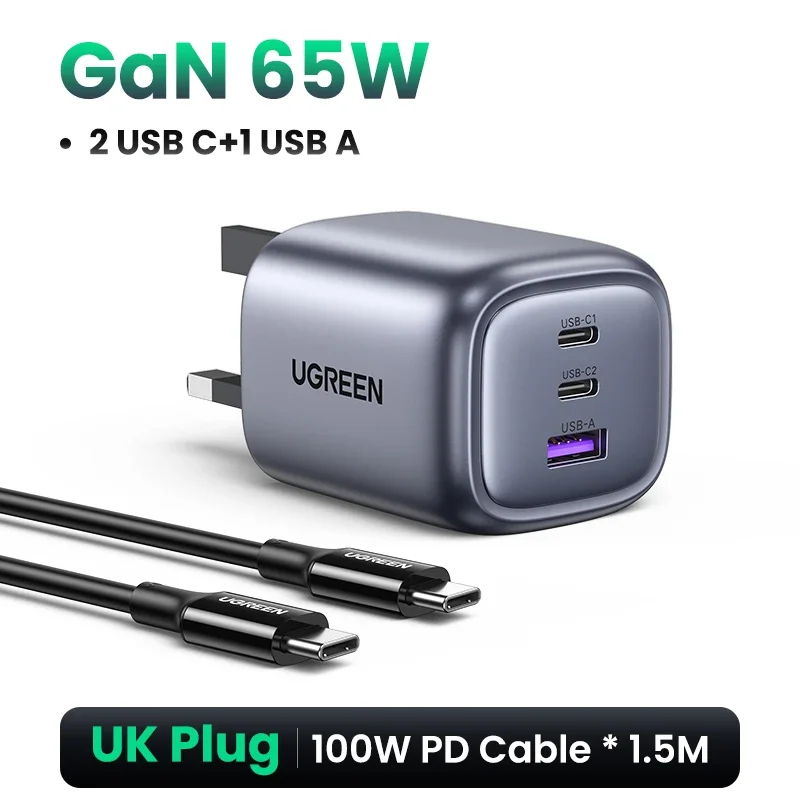 UGREEN 65W GaN Charger Quick Charge 4.0 3.0 Type C PD Fast Phone Charger USB… - Image 10