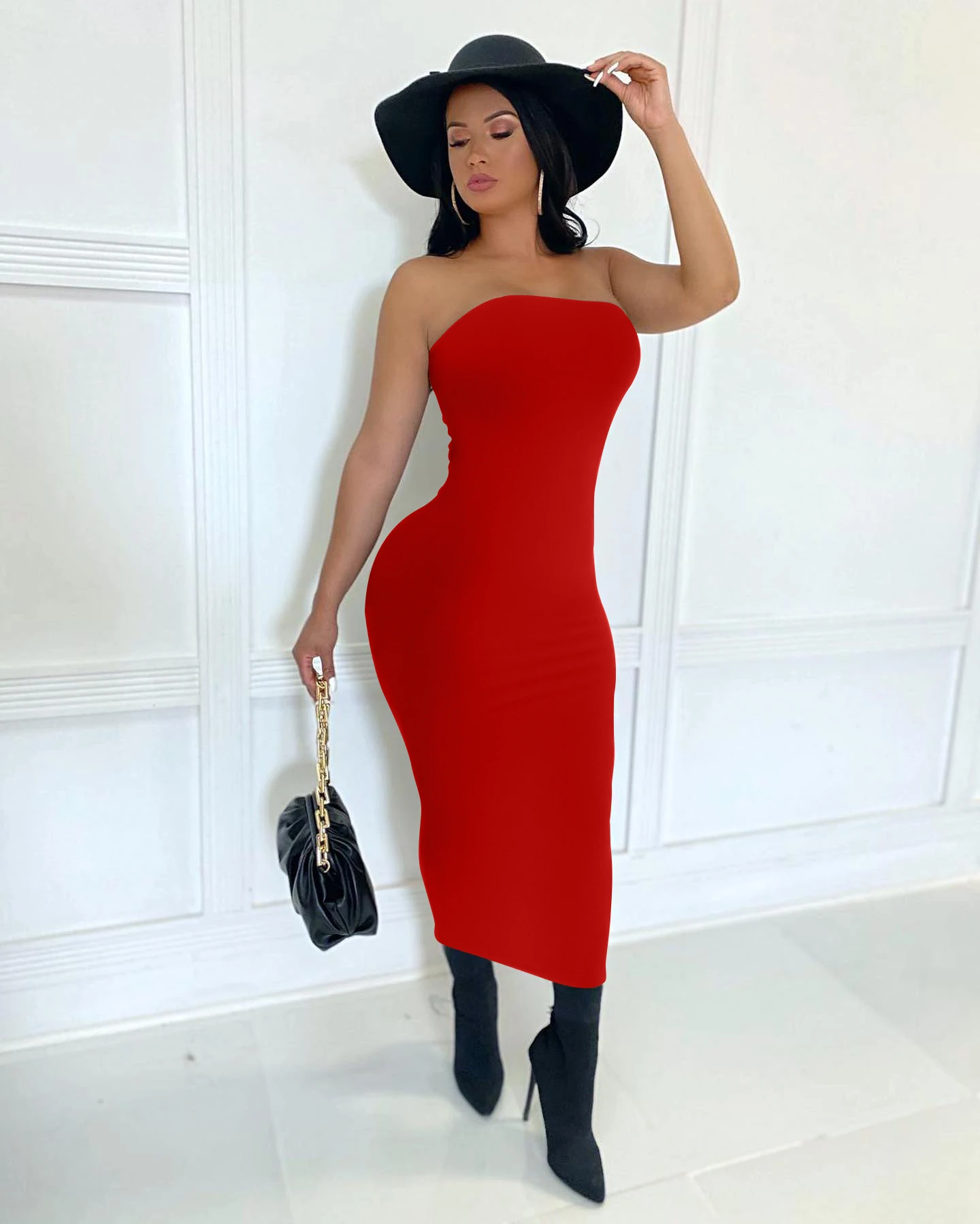 Summer Women's Sexy Sleeveless Chest Wrapped Long Beach Dress - Image 18