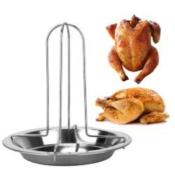 Chicken Roaster Rack Stainless Steel Roasting Grill Stand Kitchen Outdoor BBQ…