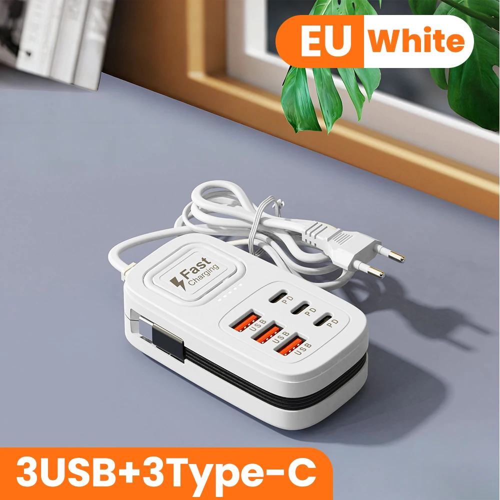 6 Ports USB Fast Charger Power Strip Desktop Charging Station Fast Charging… - Image 12