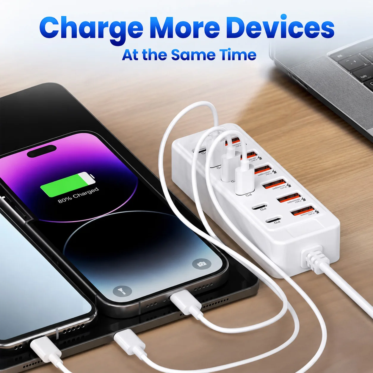 12-Port USB Charger 6 USB-A 6 USB-C Desktop Charging Station Fast Charger Multi… - Image 4