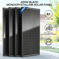 Rvpozwer 400W/200W/100W N-Type 18BB Solar Panel 25% High Efficiency Mono Solar…