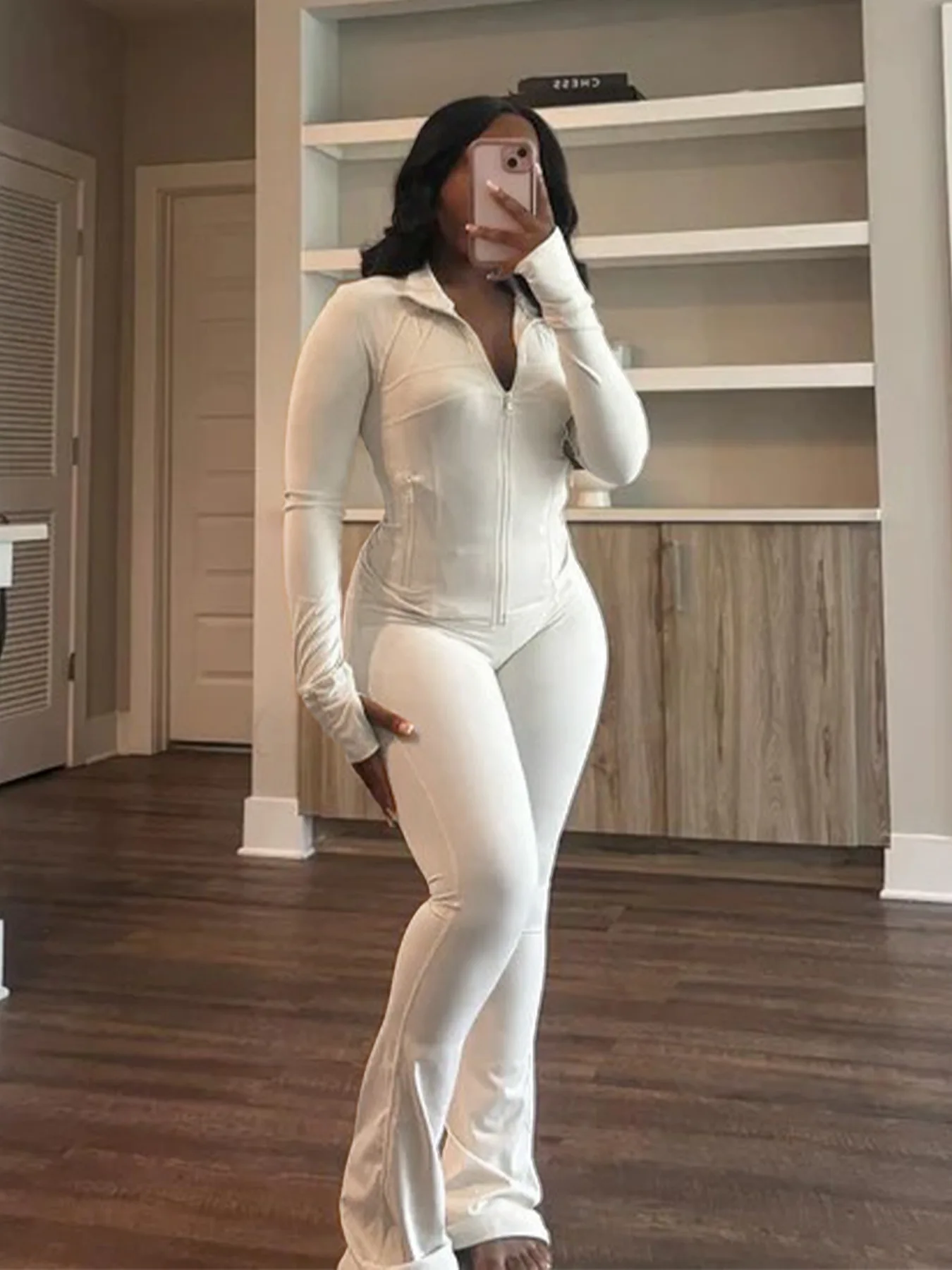 2026 Pant Set Women Two Piece Sets Full Sleeve Club Stand Collar Coats Long Pants… - Image 9