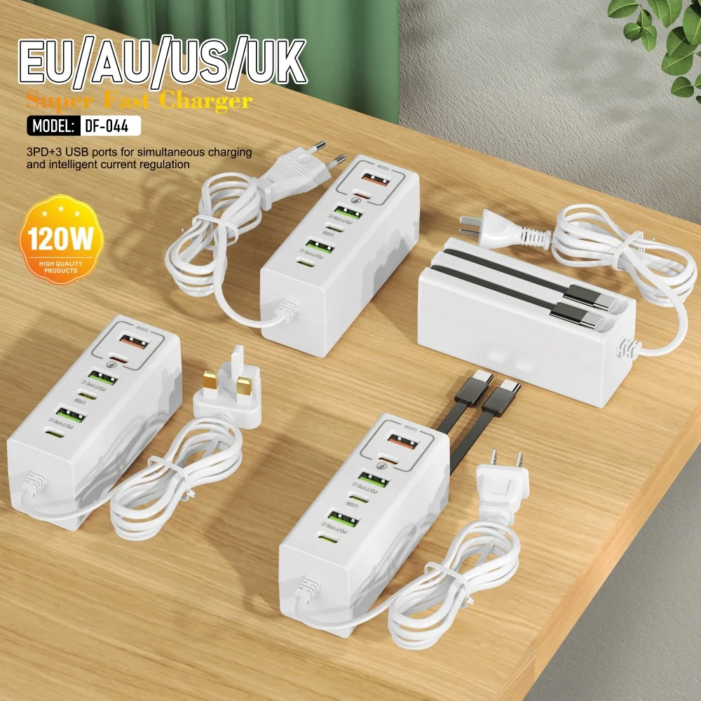 Total 120W USB Power Strip Type C Mobile Phone Charger Fast Charging Electrical… - Image 3