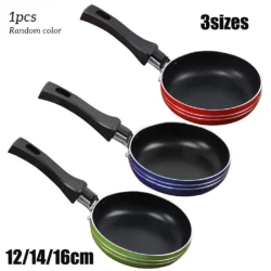 12cm/14cm/16/18cm Mini Frying Pan Non-Stick Steel Frypan Pot Saucepan Random Color…