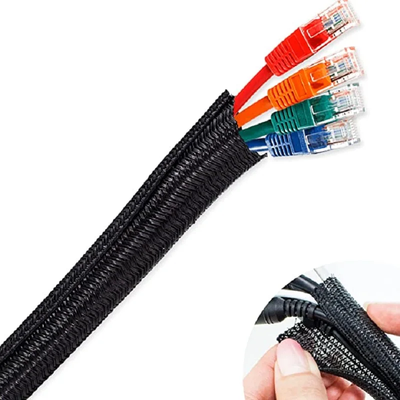 1M 3M 5M Braided Cable Sleeve PET Nylon Wrapping Cable Casing Cable Sleeves Wire… - Image 16