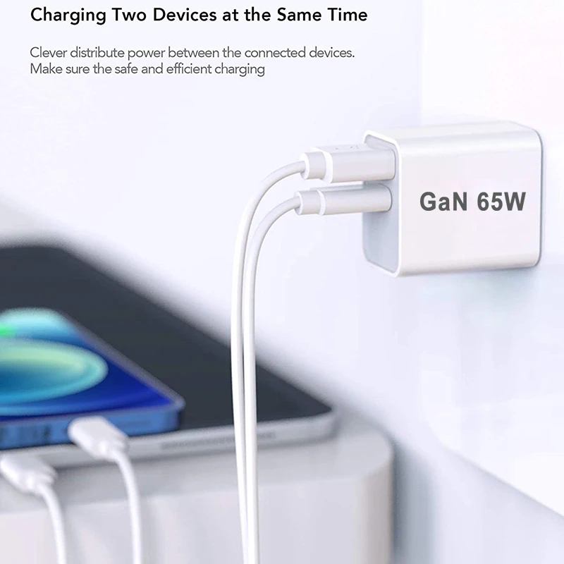 UK/AU/EU/US USB C Charger 65W PD 3.0 GaN Charger Type C Power Charger With 2-Port… - Image 15