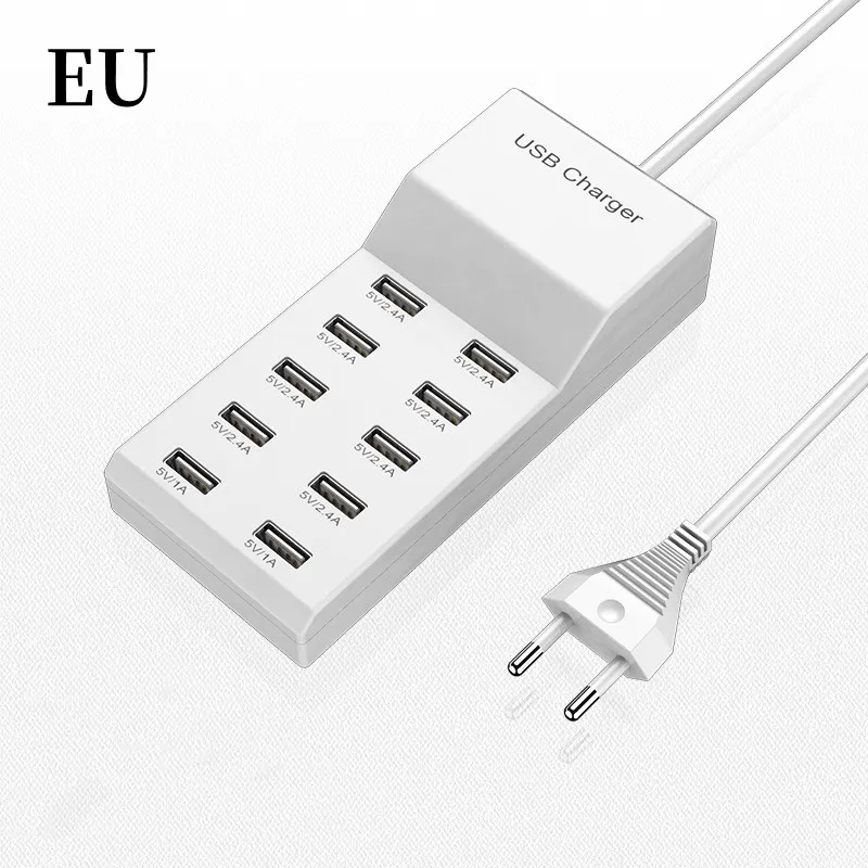 4/10-Ports USB Charging Station50W/10A Multi Port USB C Hub Charger for Cellphone… - Image 11