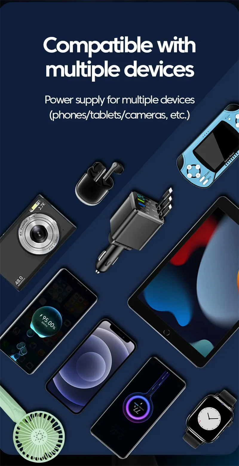 7 In 1 Quick Phone Charger 148W PD Type C Dual USB Phone Charger Digital Voltmeter… - Image 18