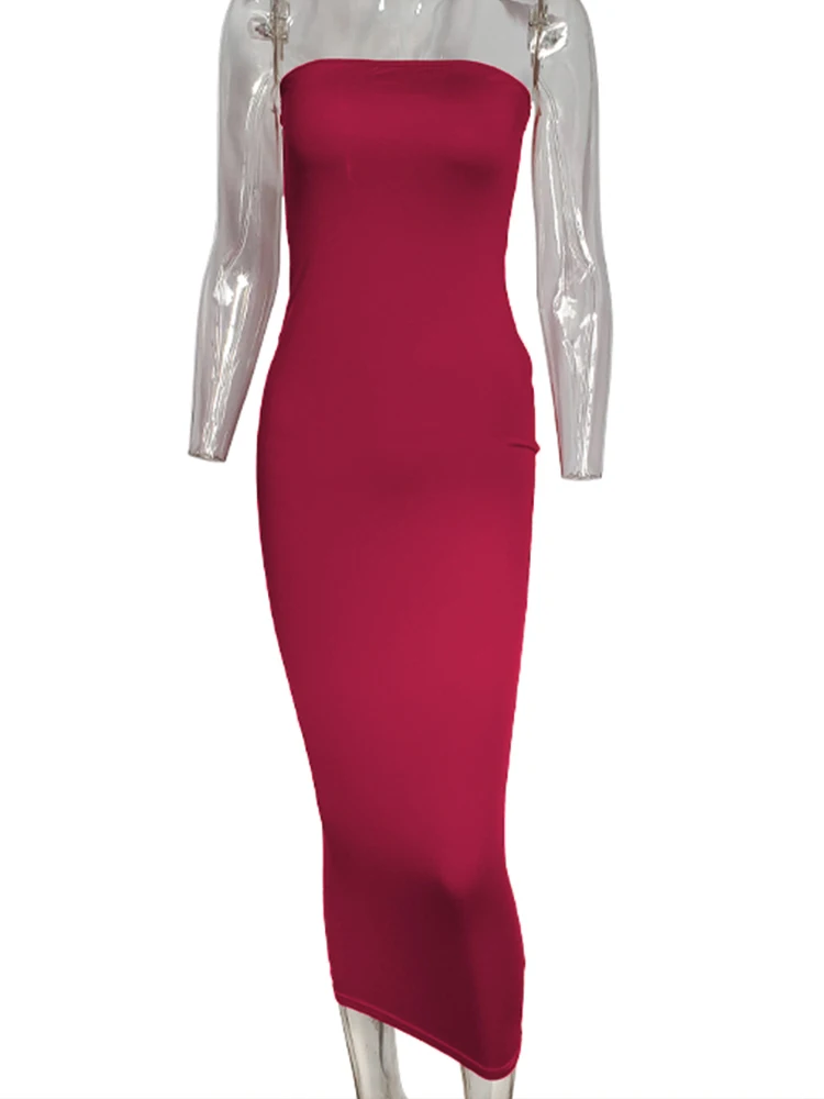 Summer Women's Sexy Sleeveless Chest Wrapped Long Beach Dress - Image 26