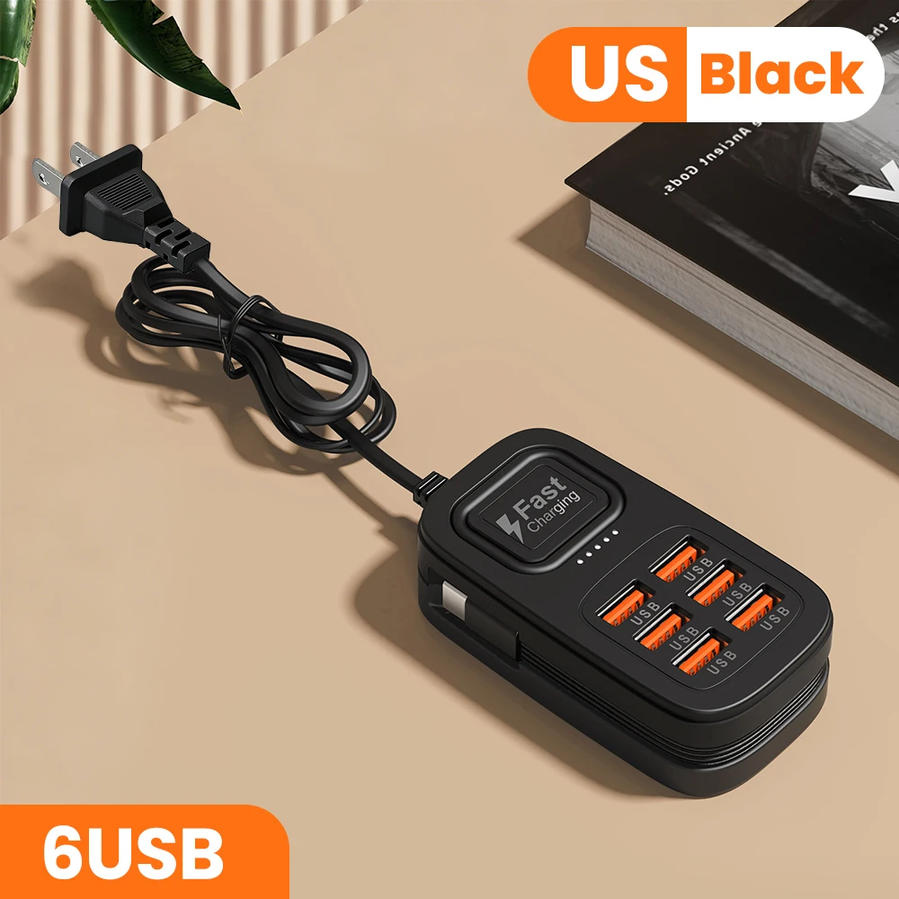 6 Ports USB Fast Charger Power Strip Desktop Charging Station Fast Charging… - Image 7
