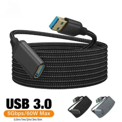 Nylon Braided USB 3.0 Male-To-Female High-Speed Transmission Data Cable Computer…
