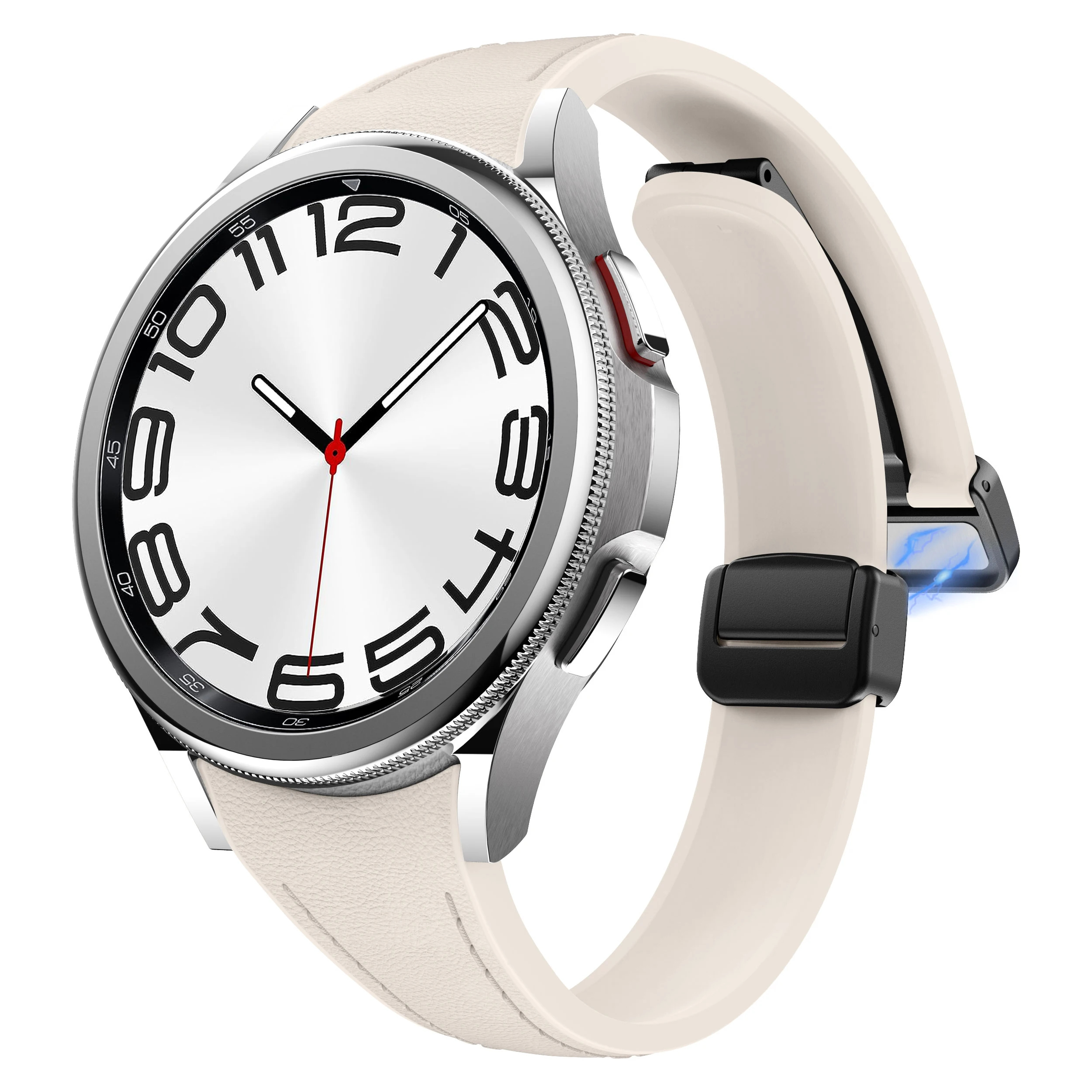 Genuine Leather+silicone Strap for Samsung Galaxy Watch 7 6 4 Classic 40mm 44mm 47mm Slim bracelet Galaxy Watch 5 Pro 45mm Strap - Image 5