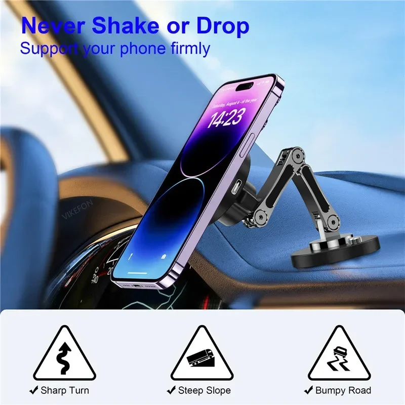 Magnetic Car Wireless Charger Stand Magnet Car Mount Fast Charging Station Phone… - Image 20