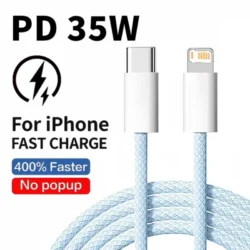 Braided 35W Fast Charge PD Cable For iPhone 13 14 Pro Max 11 12 mini X XR XS Max 7…
