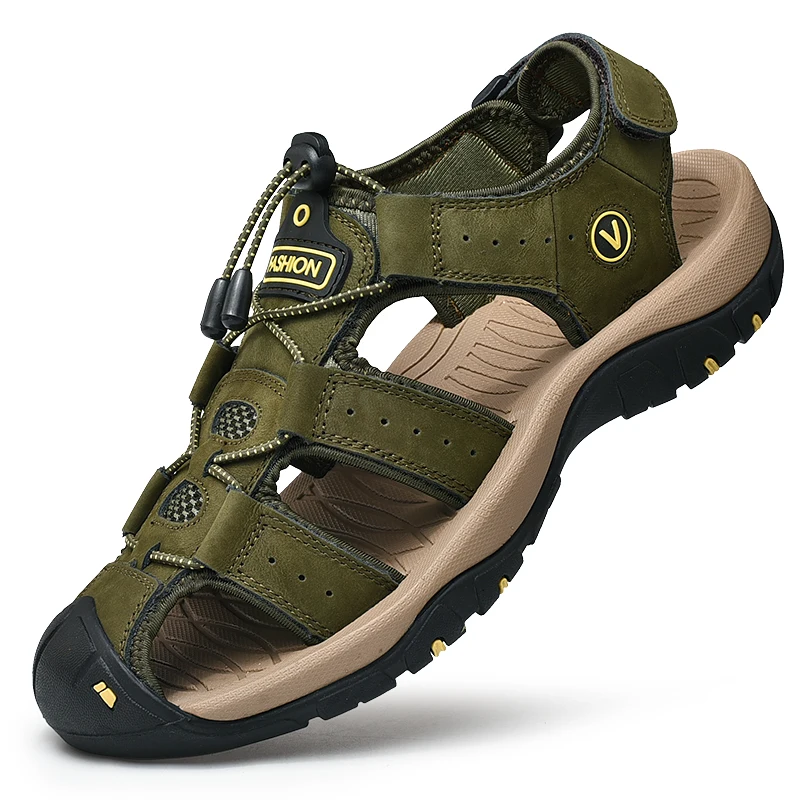 Summer Men Sandals Genuine Leather Mens Casual Shoes Outdoor Men Leather Sandals for Men Beach Shoes Roman Shoes Plus Size 38-48 - Image 7