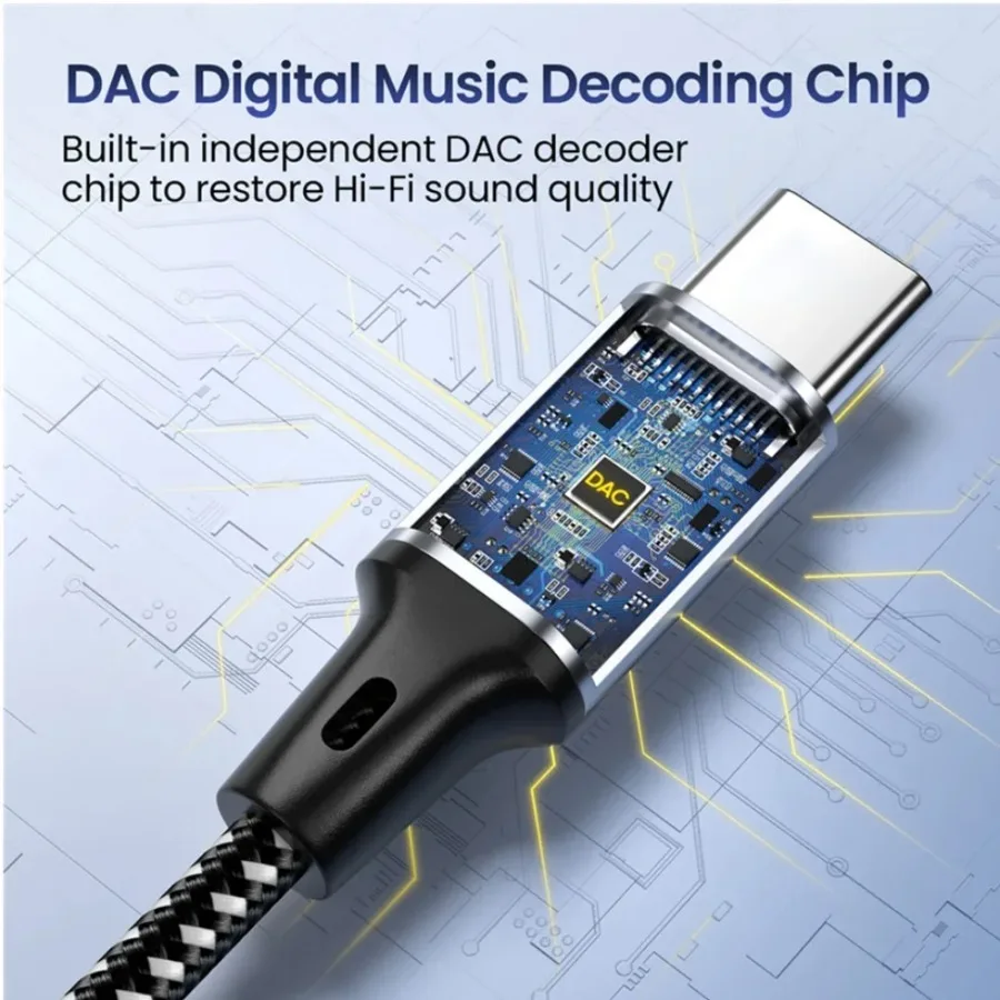 USB Type C To 3.5Mm Jack AUX Cable DAC USB-C Audio Adapter 1m 1.5m 2m for Phone… - Image 5