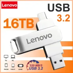 Lenovo USB3.2 USB Flash Drive 16TB OTG Pen Drive High Speed Type-C Flash Disk Real…