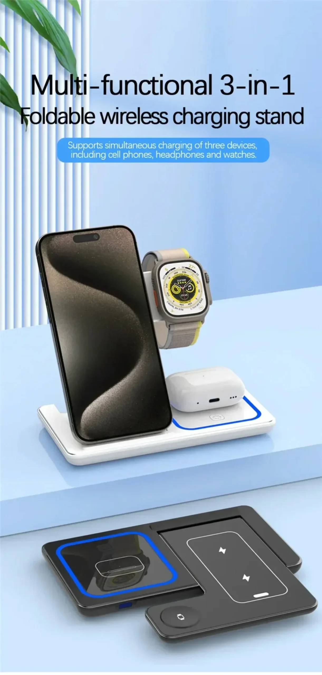 3 in 1 Wireless Charging Station for Magsafe Charger Stand Fast Magnetic Wireless… - Image 12