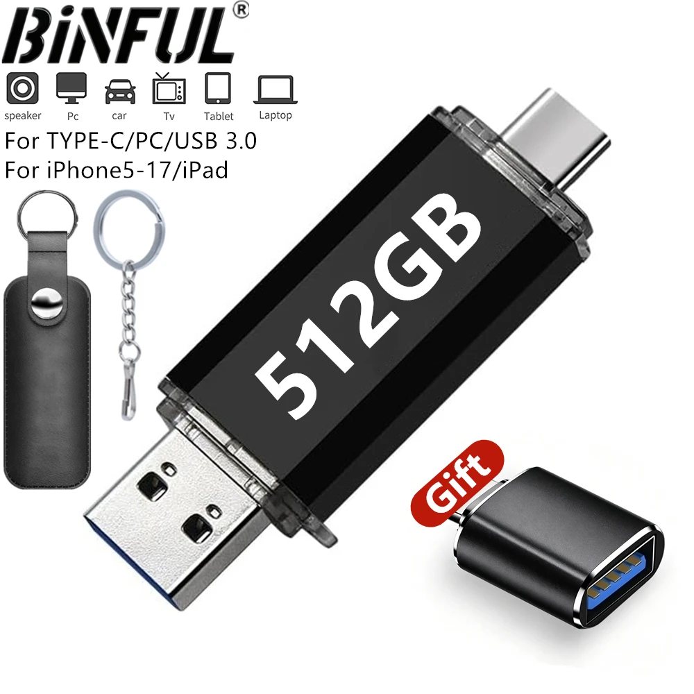 512GB OTG USB Flash Drive USB 3.0 Type C For iPhone ipad 128GB 256GB Pendrive…