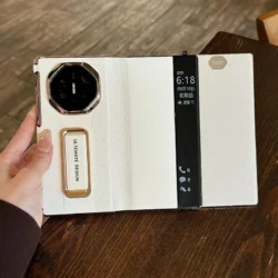 Handheld Flip Cover For Huawei Mate XT XTs Ultimate Case Book Leather Wristband Bracket Full Protective
