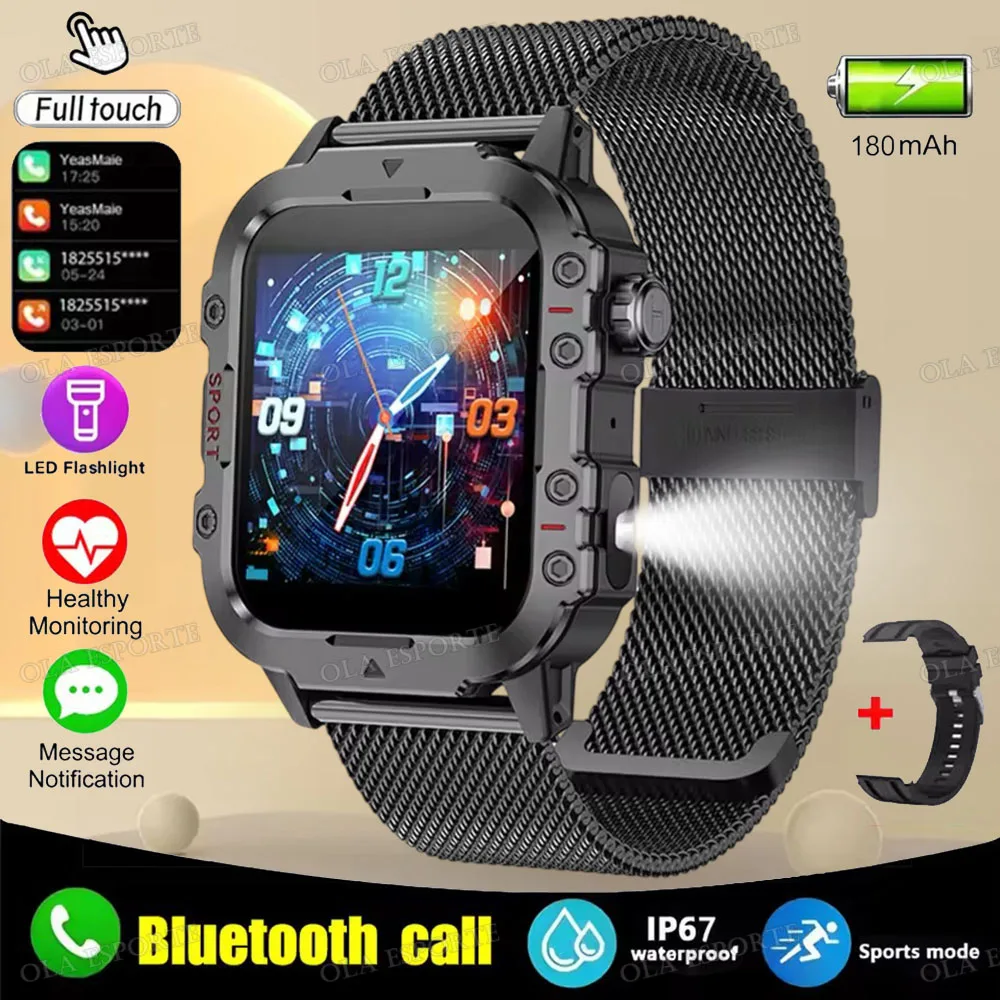 2025 New Military Smart Watch Men IP67 3ATM Waterproof Outdoor Sports Fitness Tracker Health Monitor 1.44" BT Call Smartwatch H1 - Image 10