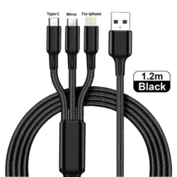 3 in1 Charging Cable Multi Usb Port Multiple Usb Charging Cord Type C Micro…