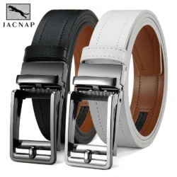 Men's Fashionable Leather Belt Men's High-quality Leather Belt Business Automatic Buckle Ratchet Belt Randomly Adjustable