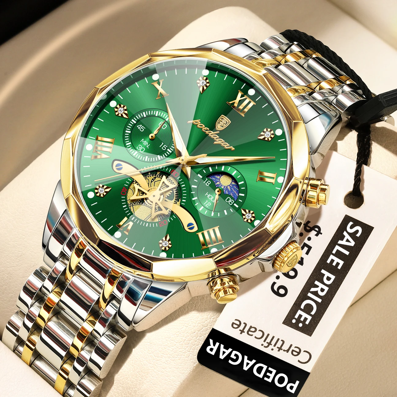 POEDAGAR Luxury Men Watch Top Original Waterproof Luminous Chronograph Man Wristwatch Stainless Steel Quartz Men's Watches Reloj - Image 15