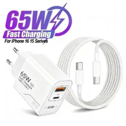 USB 65W GaN Charger 2-Port Fast Charging Charger Type C High Speed Charge Mobile…